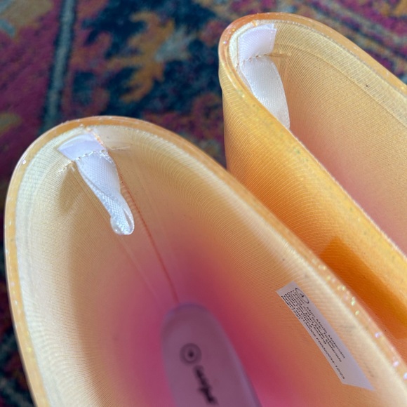 Cat & Jack | Girls Pink/Yellow Ombre Glitter CeCe Calf Length Rain Boots Size 4 - Picture 11 of 15